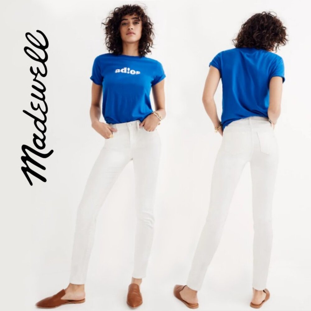 Madewell 9" High-Rise Skinny Jeans in Pure White (Size 30S) Excellent Condition